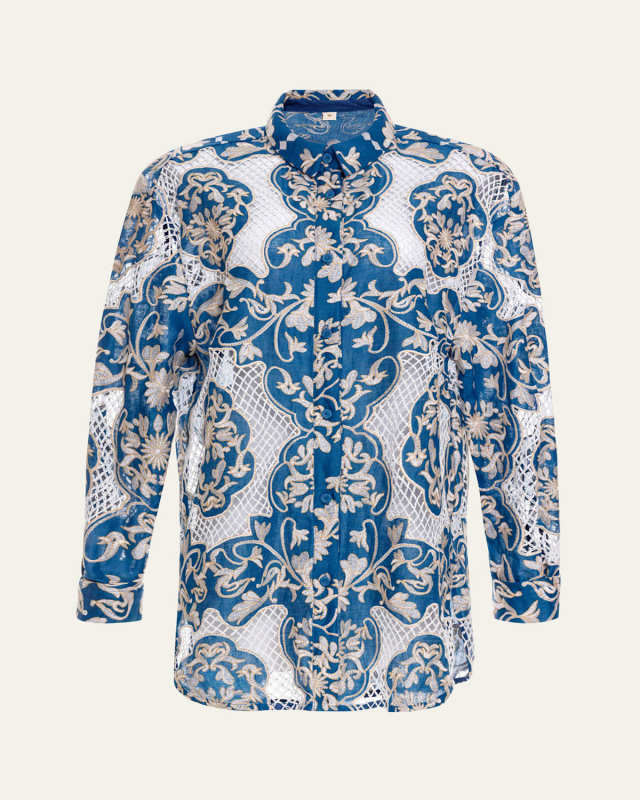 Cecilia Ribbons Button-Front Shirt